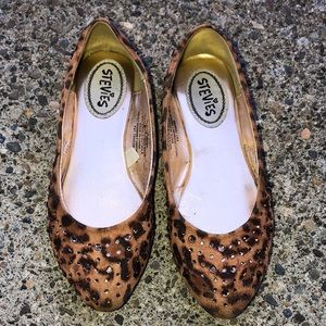 STEVIES Girls SZ 13 Leopard Gem Flats